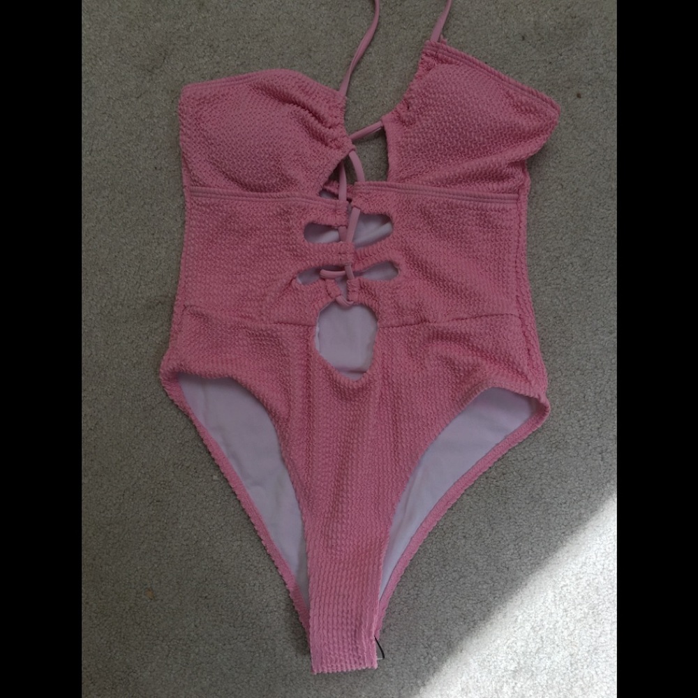 Swim suit pink one piece bathing suit MS